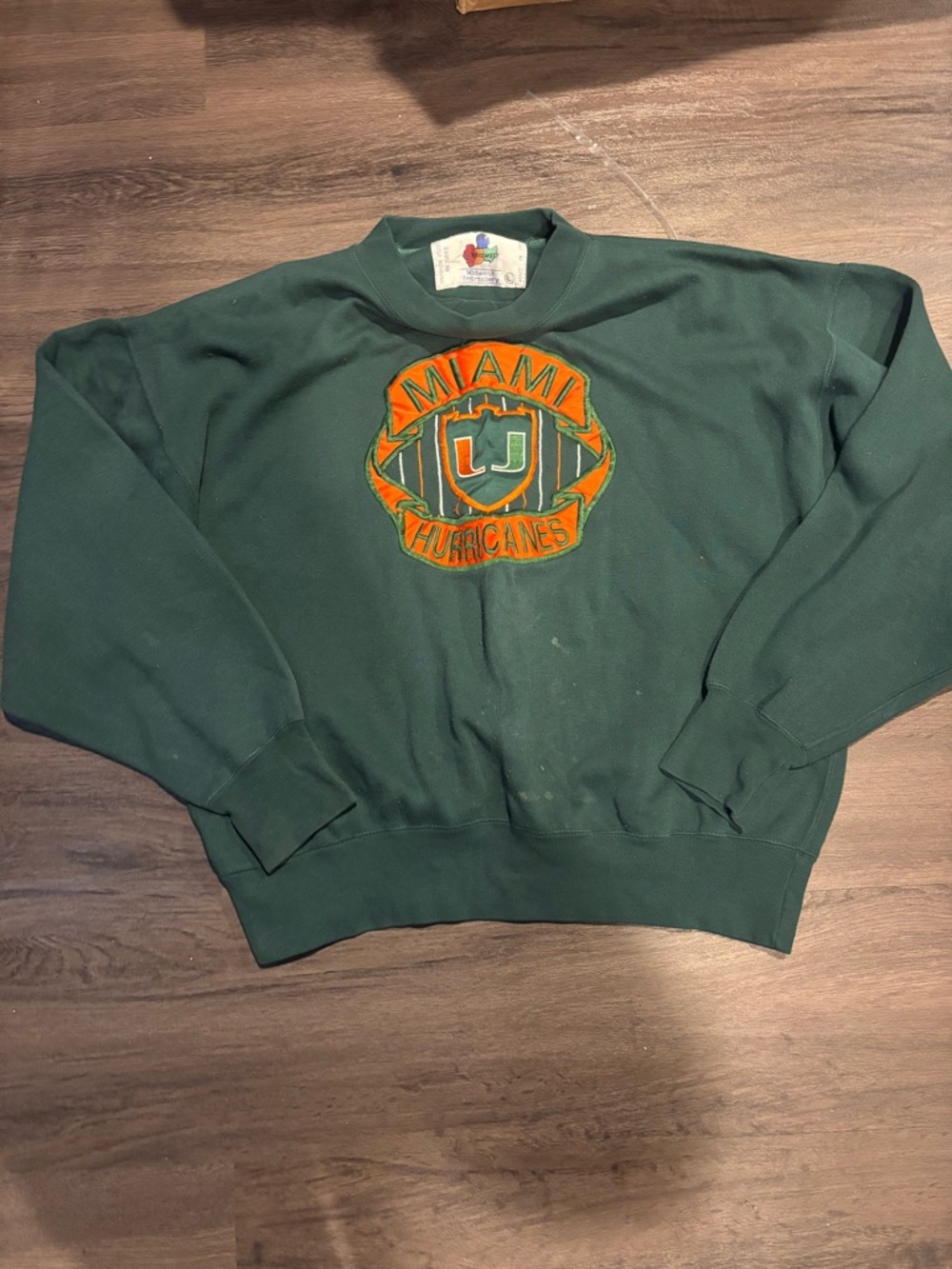 Vintage Miami Hurricanes Dark Green Crewneck Sweatshirt